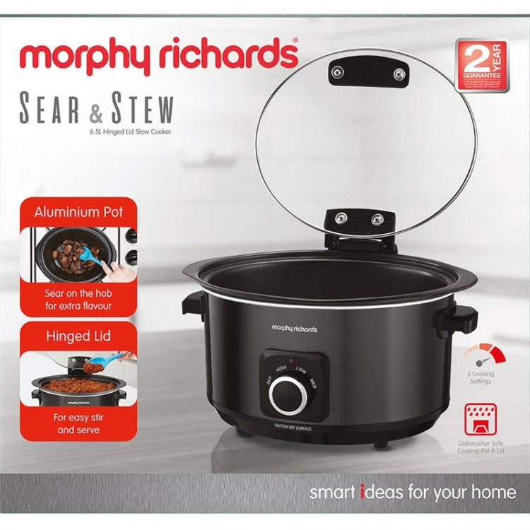 Morphy Richards Slow Cooker Sear And Stew 6,5L Fällbart Lock