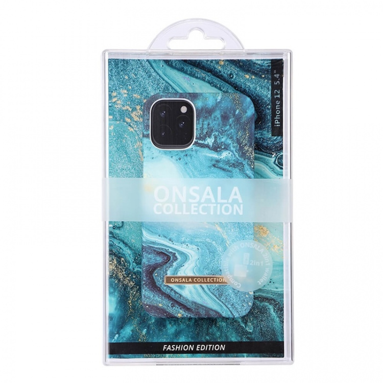 Onsala Mobilskal Soft Blue Sea Marble - iPhone 12 Mini