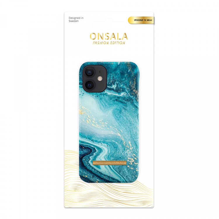 Onsala Mobilskal Soft Blue Sea Marble - iPhone 12 Mini