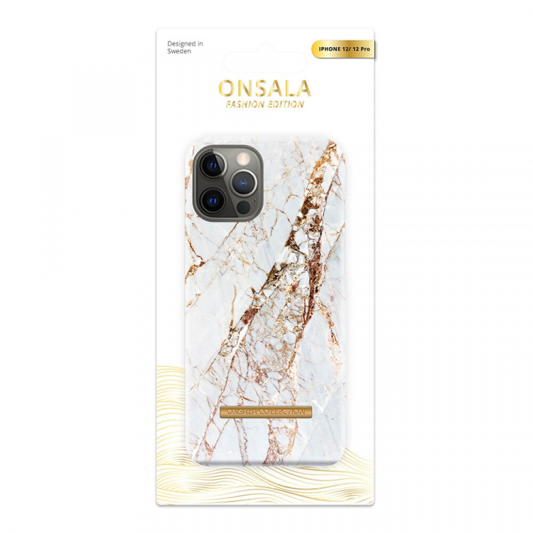 Onsala Mobilskal Soft White Rhino Marble - iPhone 12 / 12 Pro