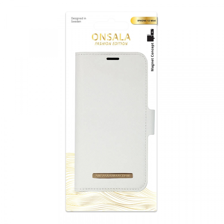 Onsala Mobilfodral Saffiano White - iPhone 12 Mini Onsala Mobilfodral Saffiano White - iPhone 12 Mini
