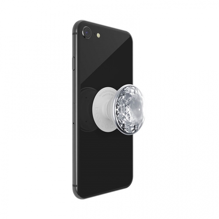 Popsockets Disco Crystal Silver Avtagbart Grip Med Ställfunktion Premium