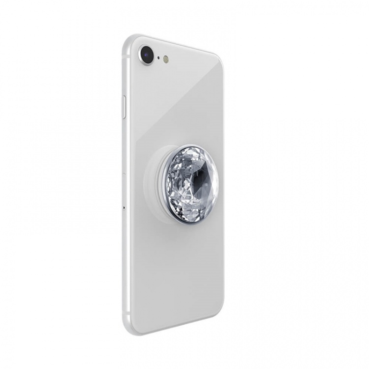 Popsockets Disco Crystal Silver Avtagbart Grip Med Ställfunktion Premium