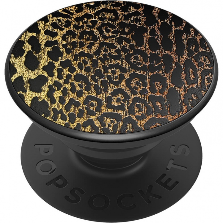 PopSockets Embossed Metal Leopard Avtagbart Grip med Ställfunktion LUXE