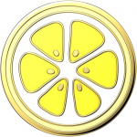 PopSockets Enamel Lemon Slice Yellow Avtagbart Grip med Ställfunktion Premium