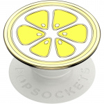 PopSockets Enamel Lemon Slice Yellow Avtagbart Grip med Ställfunktion Premium