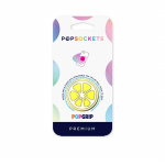 PopSockets Enamel Lemon Slice Yellow Avtagbart Grip med Ställfunktion Premium