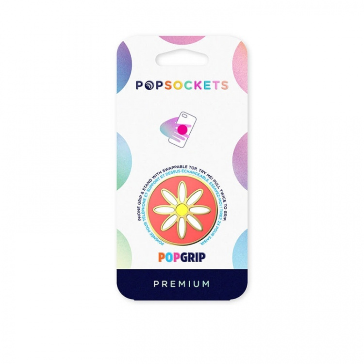 Popsockets Enamel Quaint Daisy Coral Avtagbart Grip Med Ställfunktion Premium