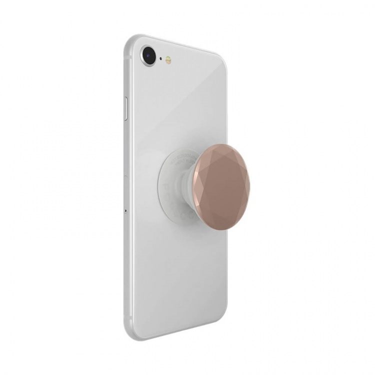 Popsockets Metallic Diamond Rose Gold Avtagbart Grip Med Ställfunktion Premium