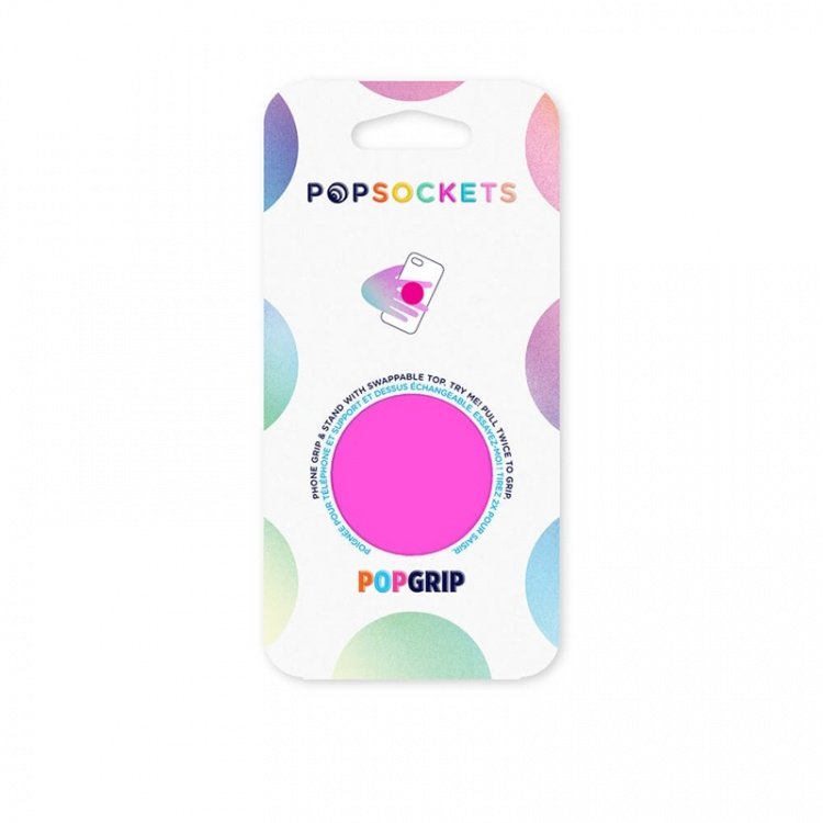 PopSockets Neon Day Glo Pink Avtagbart Grip med Ställfunktion