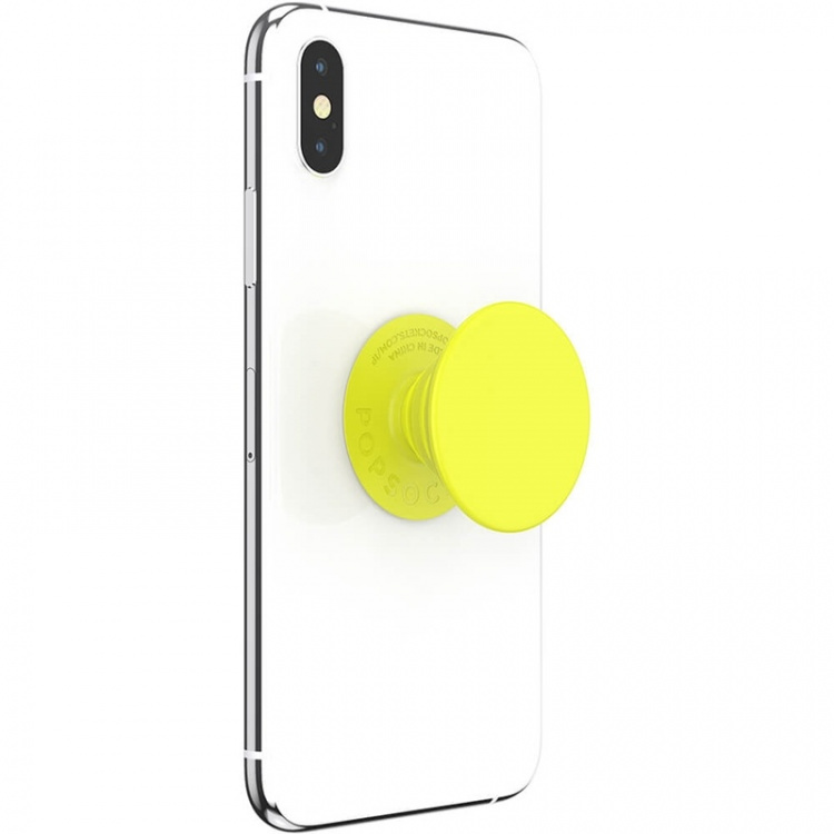 PopSockets Neon Jolt Yellow Avtagbart Grip med Ställfunktion PopSockets Neon Jolt Yellow Avtagbart Grip med Ställfunktion