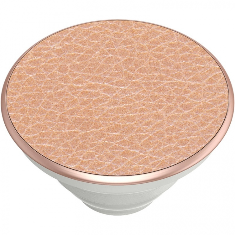 PopSockets Pebbled Vegan Leather Rose Gold Avtagbart Grip med Ställfunktion Premium