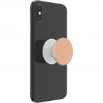 PopSockets Pebbled Vegan Leather Rose Gold Avtagbart Grip med Ställfunktion Premium
