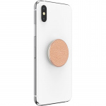 PopSockets Pebbled Vegan Leather Rose Gold Avtagbart Grip med Ställfunktion Premium