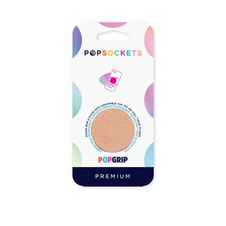 PopSockets Pebbled Vegan Leather Rose Gold Avtagbart Grip med Ställfunktion Premium