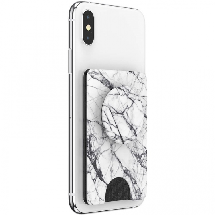 PopSockets Wallet Dove White Marble Avtagbar Mobil Plånbok PopWallet+