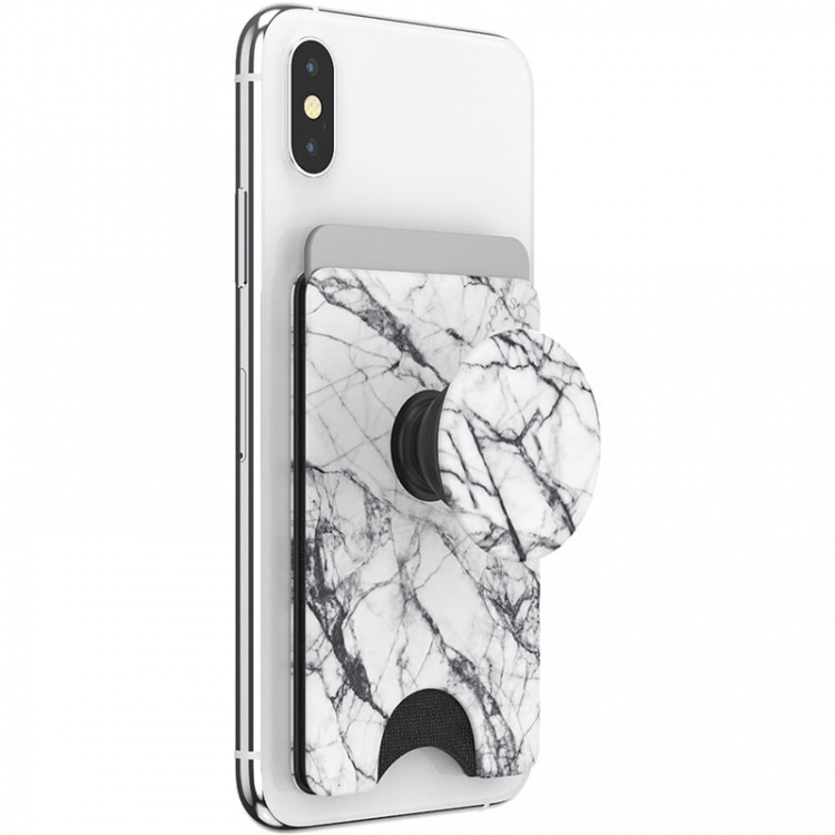 PopSockets Wallet Dove White Marble Avtagbar Mobil Plånbok PopWallet+