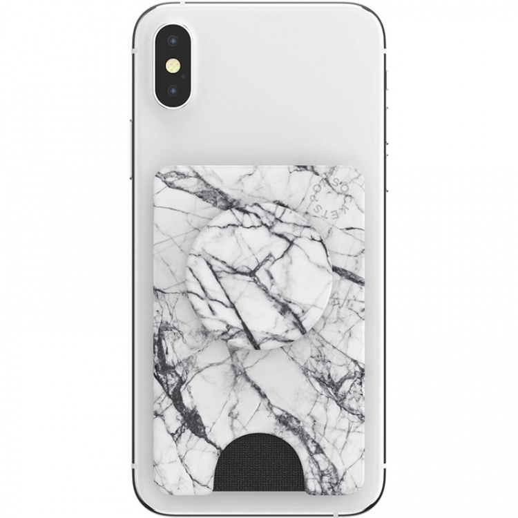 PopSockets Wallet Dove White Marble Avtagbar Mobil Plånbok PopWallet+