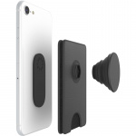 Popsockets Wallet Pebbled Vegan Leather Black Avtagbar Mobil Plånbok Popwallet+