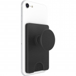 Popsockets Wallet Pebbled Vegan Leather Black Avtagbar Mobil Plånbok Popwallet+