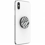 Popsockets Vegan Leather Zebra Avtagbart Grip Med Ställfunktion Premium