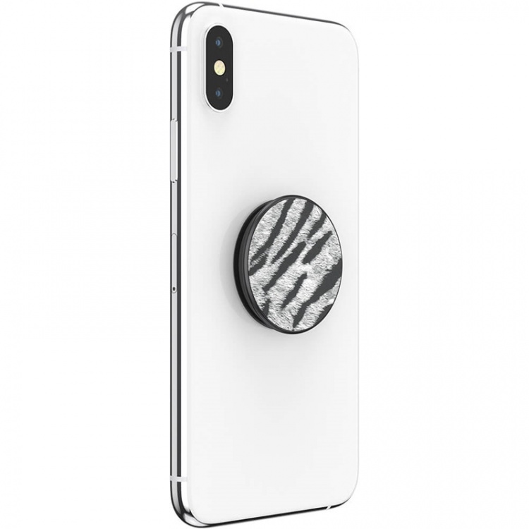 Popsockets Vegan Leather Zebra Avtagbart Grip Med Ställfunktion Premium