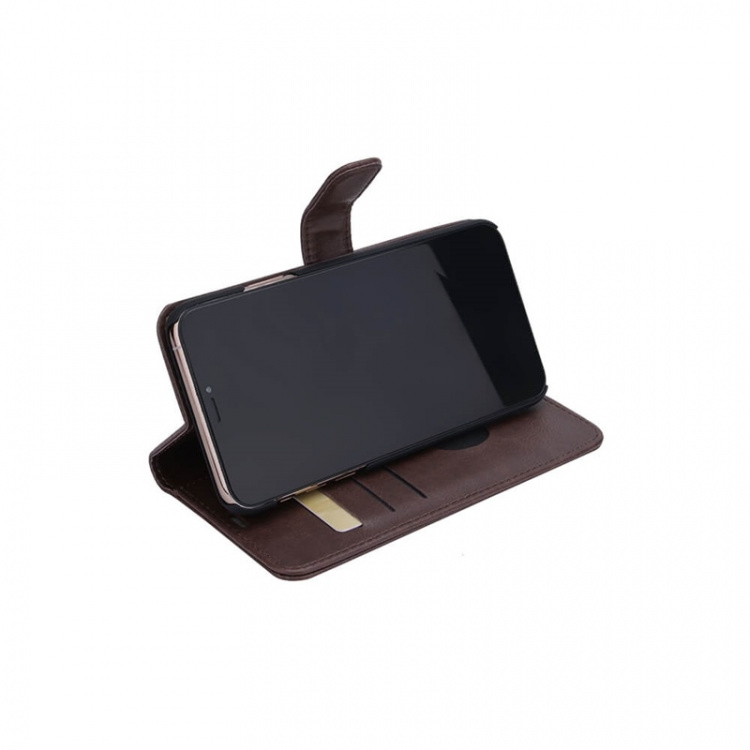 Radicover Strålningsskydd Plånboksväska PU iPhone 11 Pro Max Flipcover Brun 3-Led RFID Radicover Strålningsskydd Plånboksväska PU iPhone 11 Pro Max Flipcover Brun 3-Led RFID