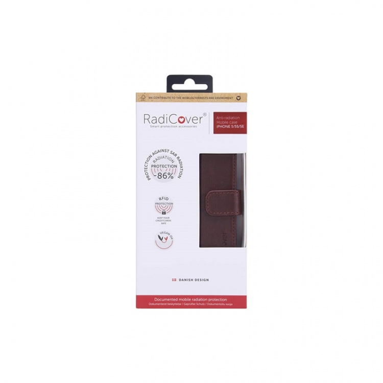 Radicover Mobilfodral Strålningsskydd PU Brun - iPhone 5/5S/SE