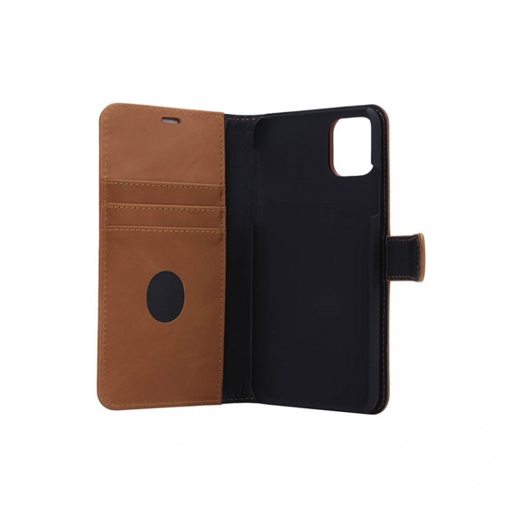 Radicover Strålningsskydd Plånboksväska Skinn iPhone 11 Pro Max 2in1 Magnetskal Brun 3-Led RFID Radicover Strålningsskydd Plånboksväska Skinn iPhone 11 Pro Max 2in1 Magnetskal Brun 3-Led RFID
