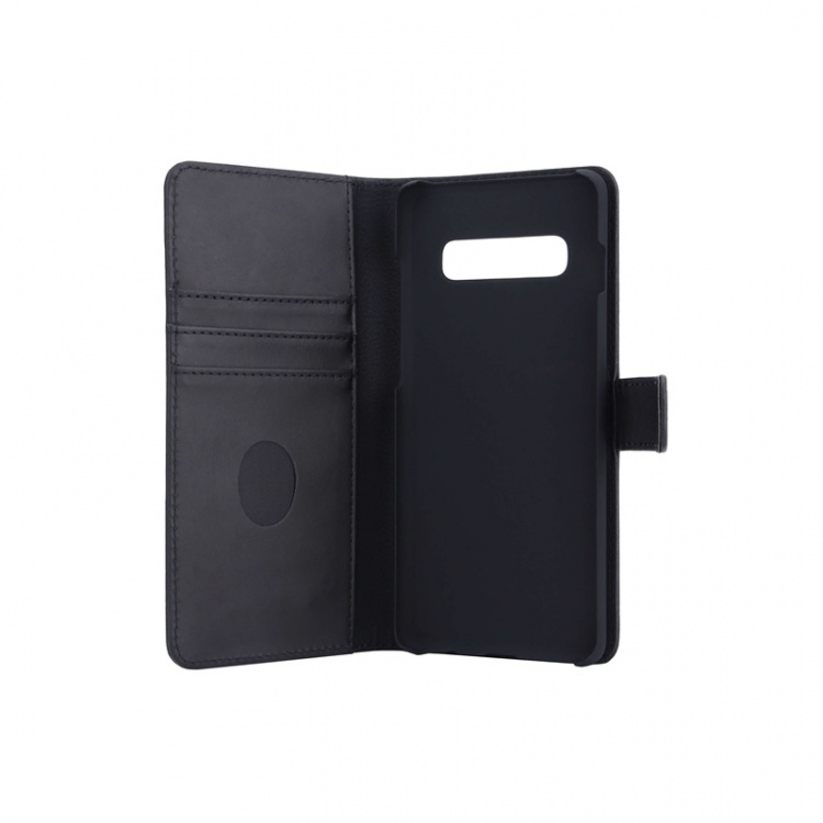 Radicover Strålningsskydd Plånboksväska Skinn Samsung S10+ 2in1 Magnetskal Svart
