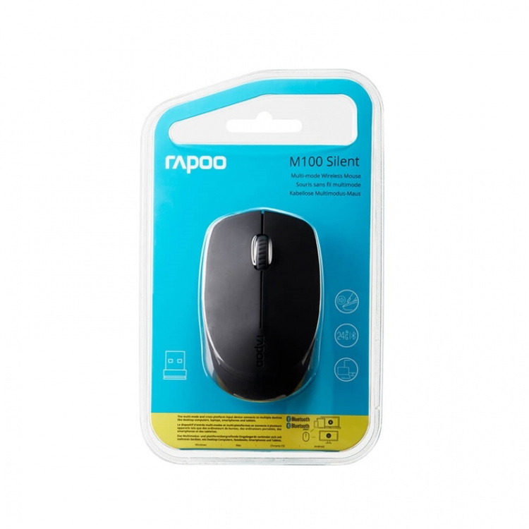 Rapoo Mouse M100 Silent Wireless Multi-Mode Dark Grey Rapoo Mouse M100 Silent Wireless Multi-Mode Dark Grey
