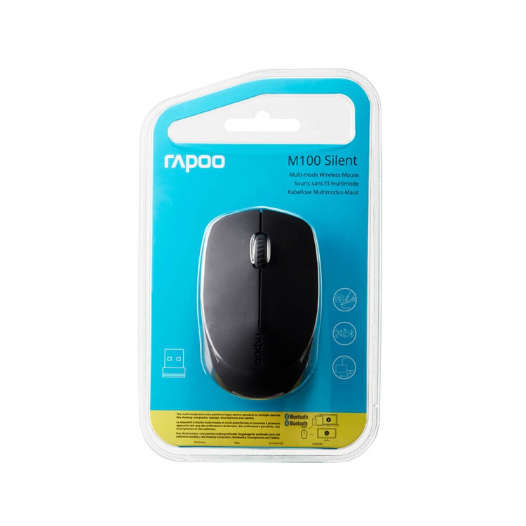 Rapoo Mouse M100 Silent Wireless Multi-Mode Dark Grey Rapoo Mouse M100 Silent Wireless Multi-Mode Dark Grey