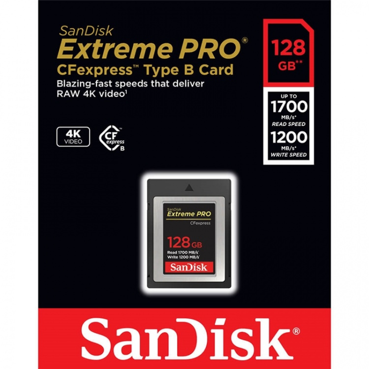 Sandisk Minneskort Cfexpress Extreme Pro 128Gb Sdcfe 1700Mb/S 1200Mb/S