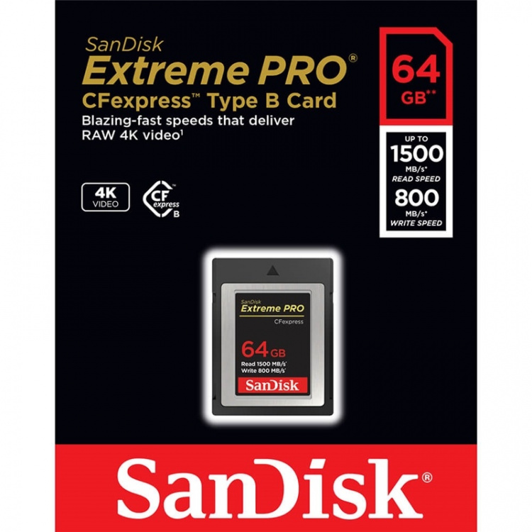 Sandisk Minneskort Cfexpress Extreme Pro 64Gb Sdcfe 1500Mb/S 800Mb/S