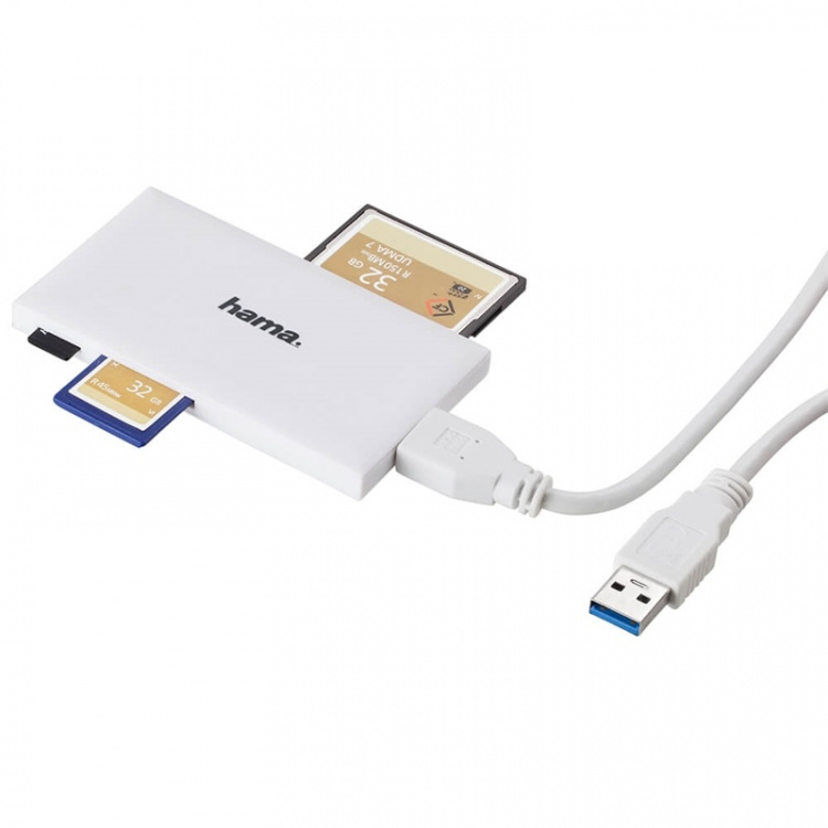 Hama Kortläsare USB 3.0 Multi SD/Micro/CF/MS Vit