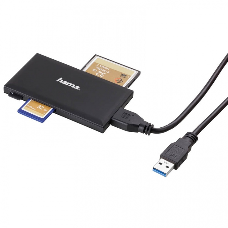 Hama Kortläsare USB 3.0 Multi SD/microSD/CF/MS Svart