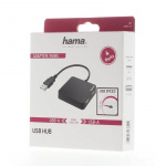 Hama Hub USB-A 2.0 4x Portar 480 Mbit/s Svart