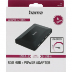 Hama Hub USB-A 2.0 4x Portar 480 Mbit/s Svart
