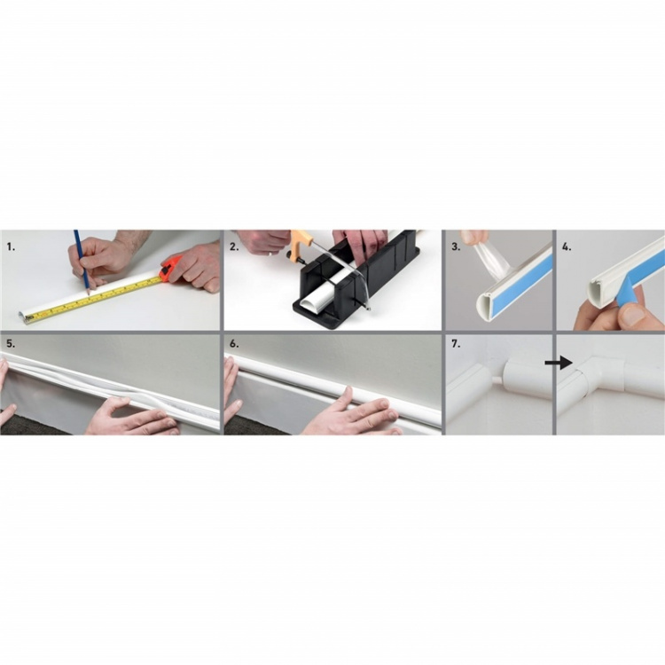 D-LINE Kabelkanal Kit 22x22mm 3x Kabelkanal/Tillbehör 1.0m