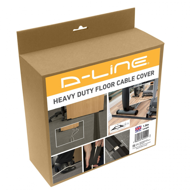 D-LINE Kabelkanal Golv PVC Pro Svart 1.8m