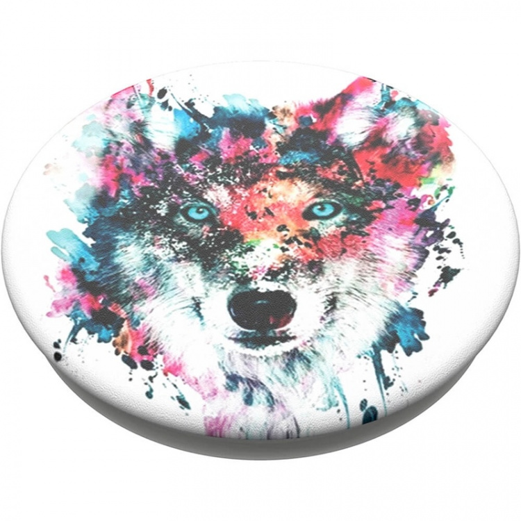PopSockets Wolf Avtagbart Grip med Ställfunktion