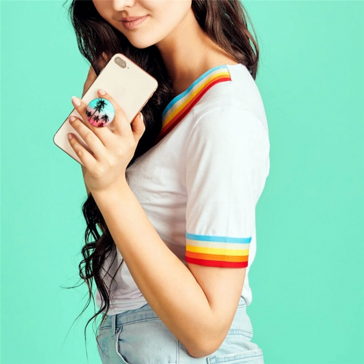 PopSockets Tropical Sunset Avtagbart Grip med Ställfunktion PopSockets Tropical Sunset Avtagbart Grip med Ställfunktion