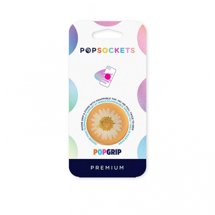 PopSockets Pressed Flower White Daisy Avtagbart Grip med Ställfunktion Premium PopSockets Pressed Flower White Daisy Avtagbart Grip med Ställfunktion Premium