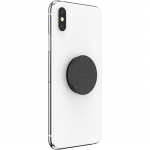PopSockets Pebbled Vegan Leather Black Avtagbart Grip med Ställfunktion Premium