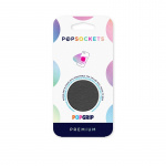 PopSockets Pebbled Vegan Leather Black Avtagbart Grip med Ställfunktion Premium