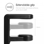 Desire2 Hållare För Hörlur/Headset Svart Monterat På Skrivbordsskiva Desire2 Hållare För Hörlur/Headset Svart Monterat På Skrivbordsskiva