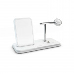 Zens Triple Bordsladdare QI + Dock + Watch 10W Vit (Apple QC 7,5W) 220V-sladd