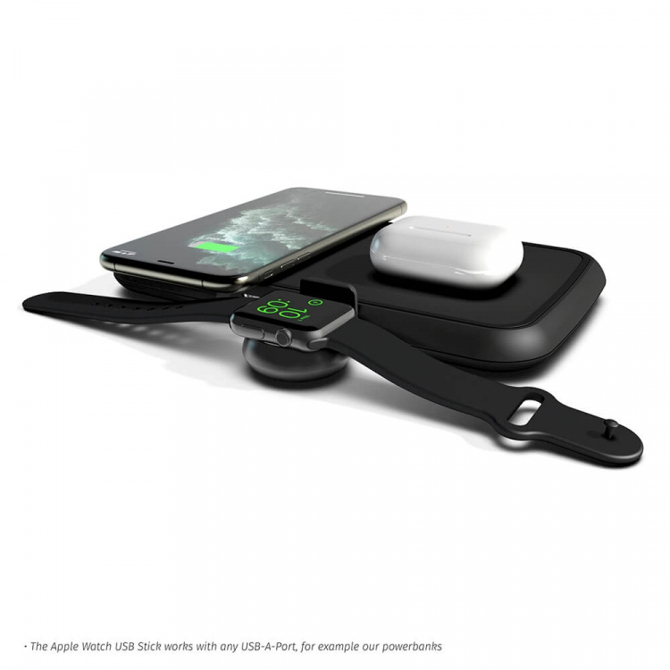 Zens Apple Watch Laddare Trådlös USB-A Stick Aluminium Svart (MFI-module) Zens Apple Watch Laddare Trådlös USB-A Stick Aluminium Svart (MFI-module)