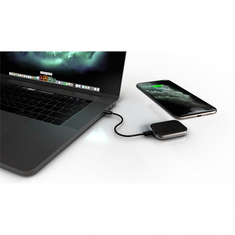 Zens Singel Apple Airpods Laddare QI USB-C Stick Aluminium Svart Zens Singel Apple Airpods Laddare QI USB-C Stick Aluminium Svart