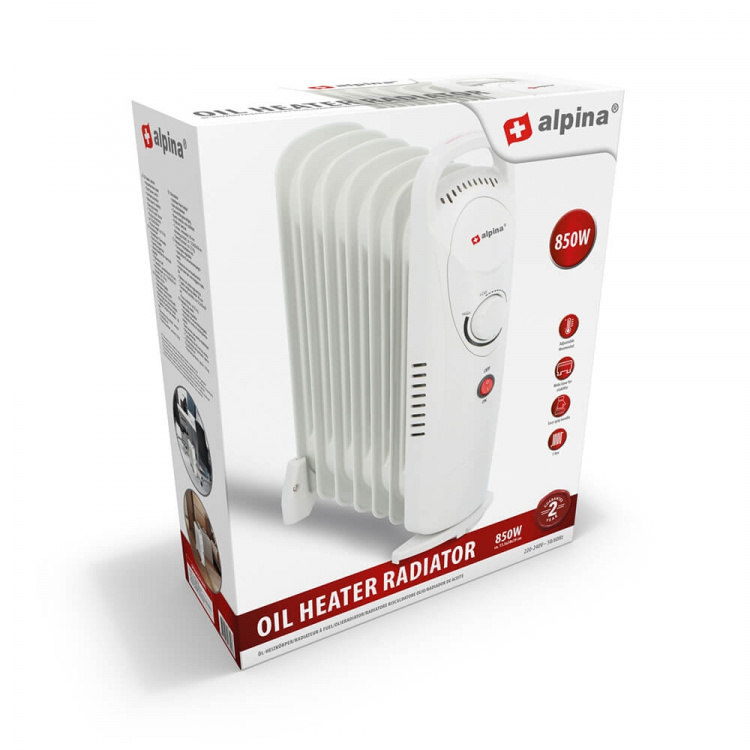 Alpina Oljefyllt Element 850W Vit